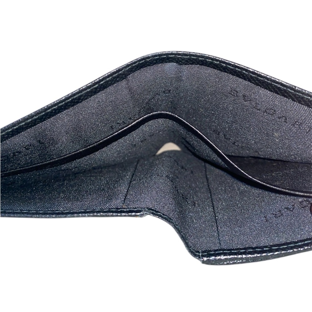 BVLGARI Black Leather Bifold Unisex Wallet - Picture 6 of 10